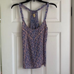 Pink and blue floral tank